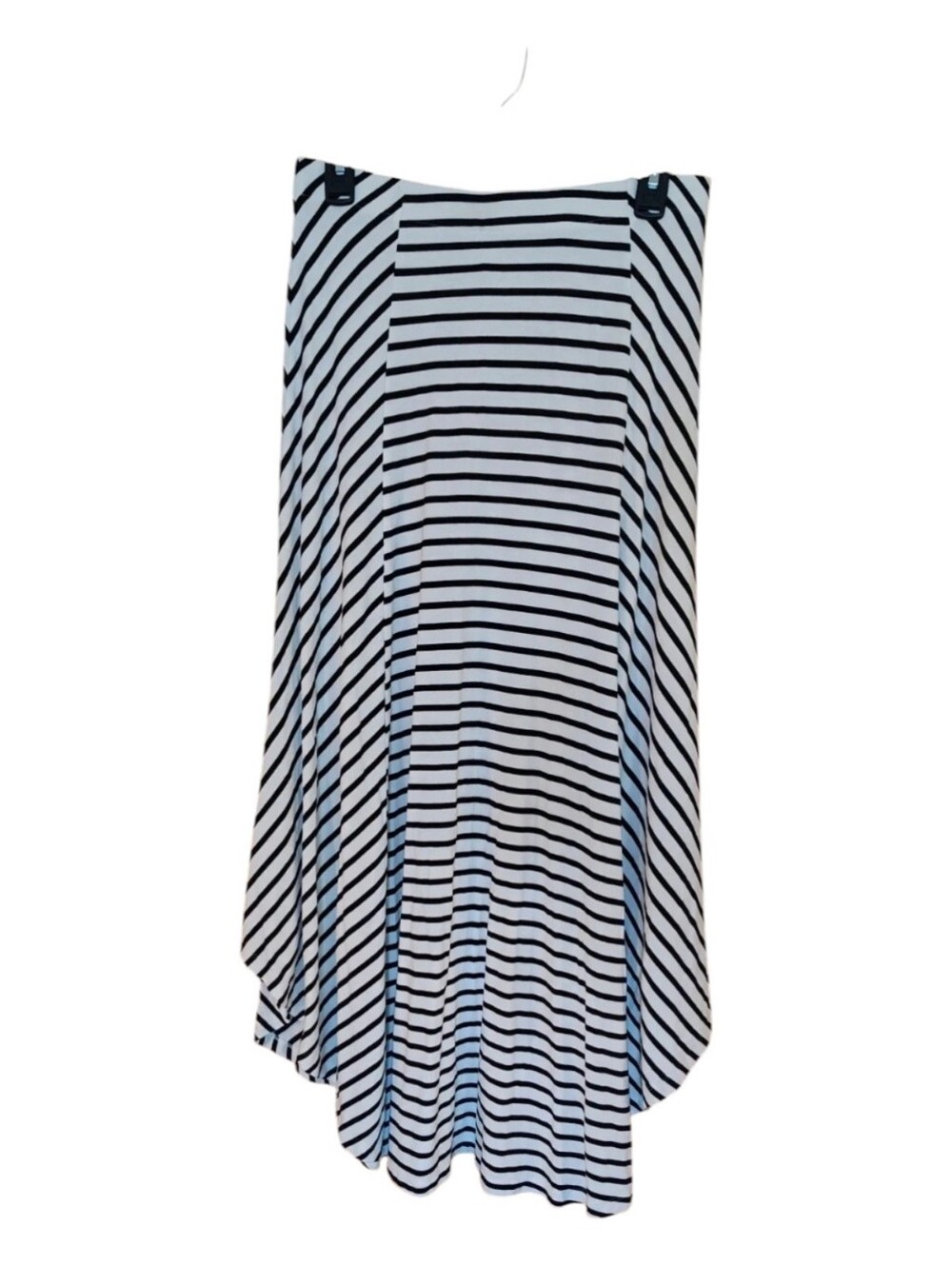 Chico's Black and White Striped High-Low Skirt